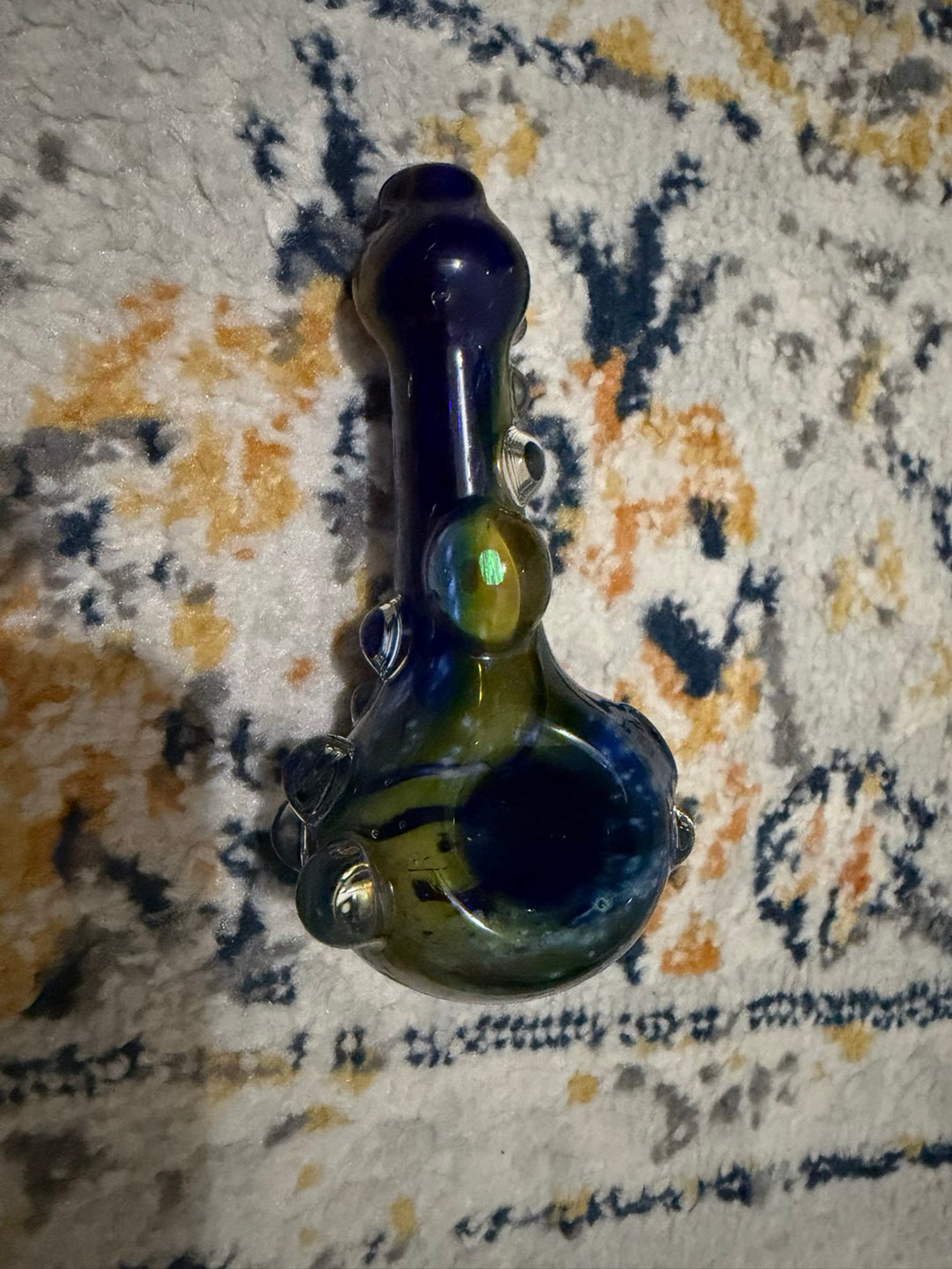 Preview pic of Custom thick glass galaxy pipe with three stacked storage container