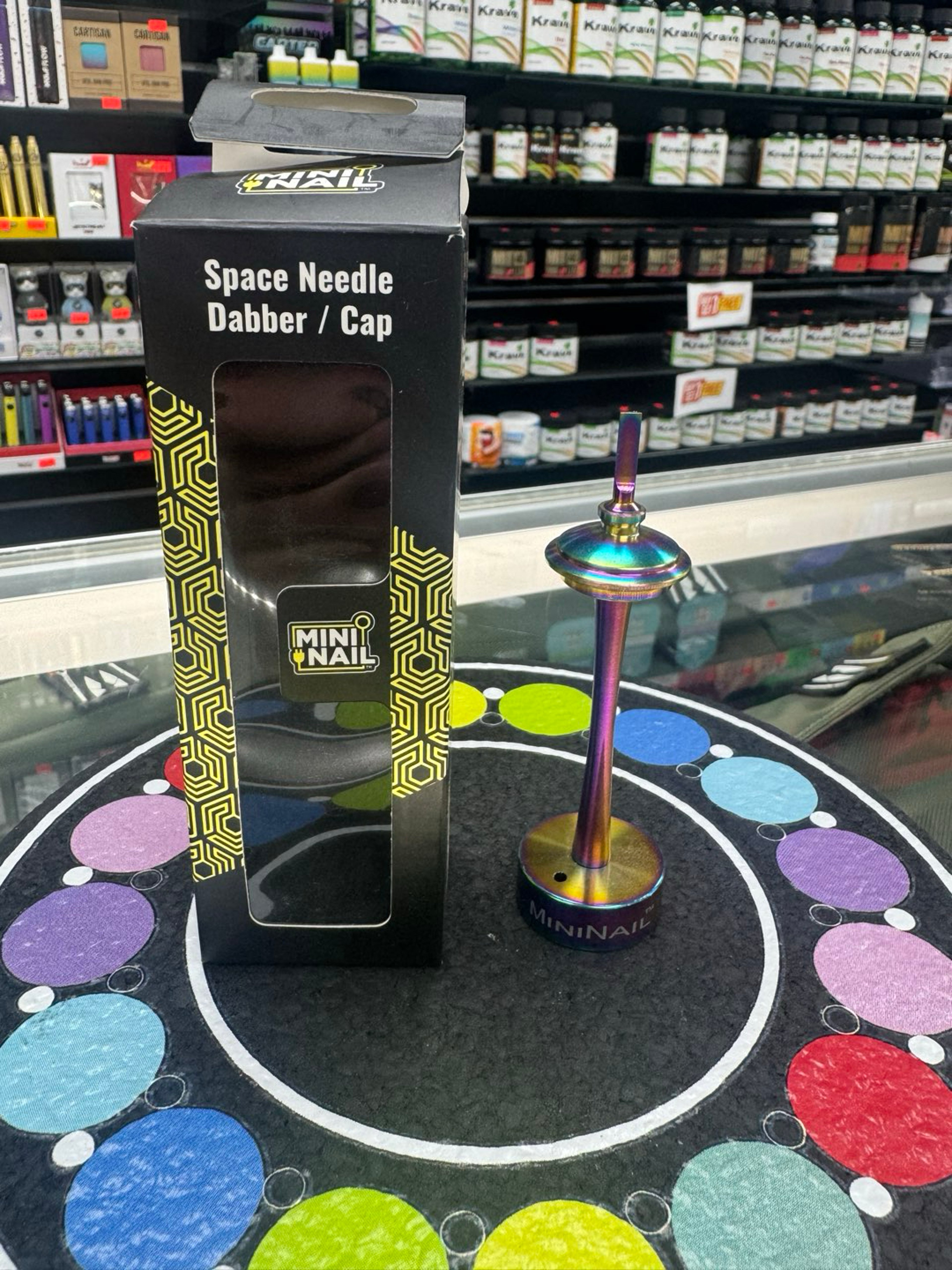 Mini nail space needle dabber / cap rainbow image 0