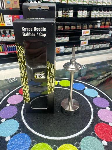 Preview pic of Mini nail space needle dabber / cap silver