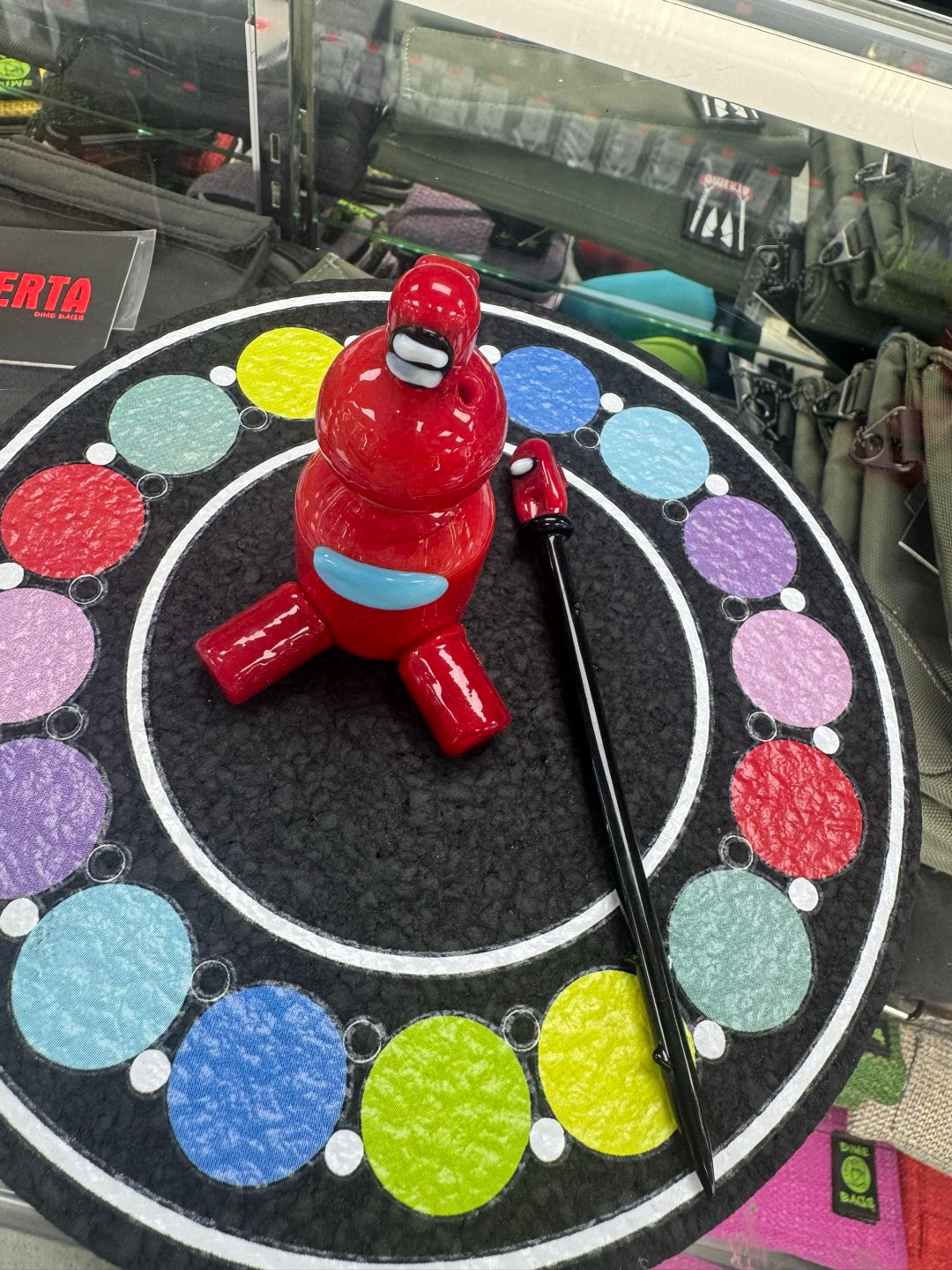 Carb cap with dabber and stand red image 0