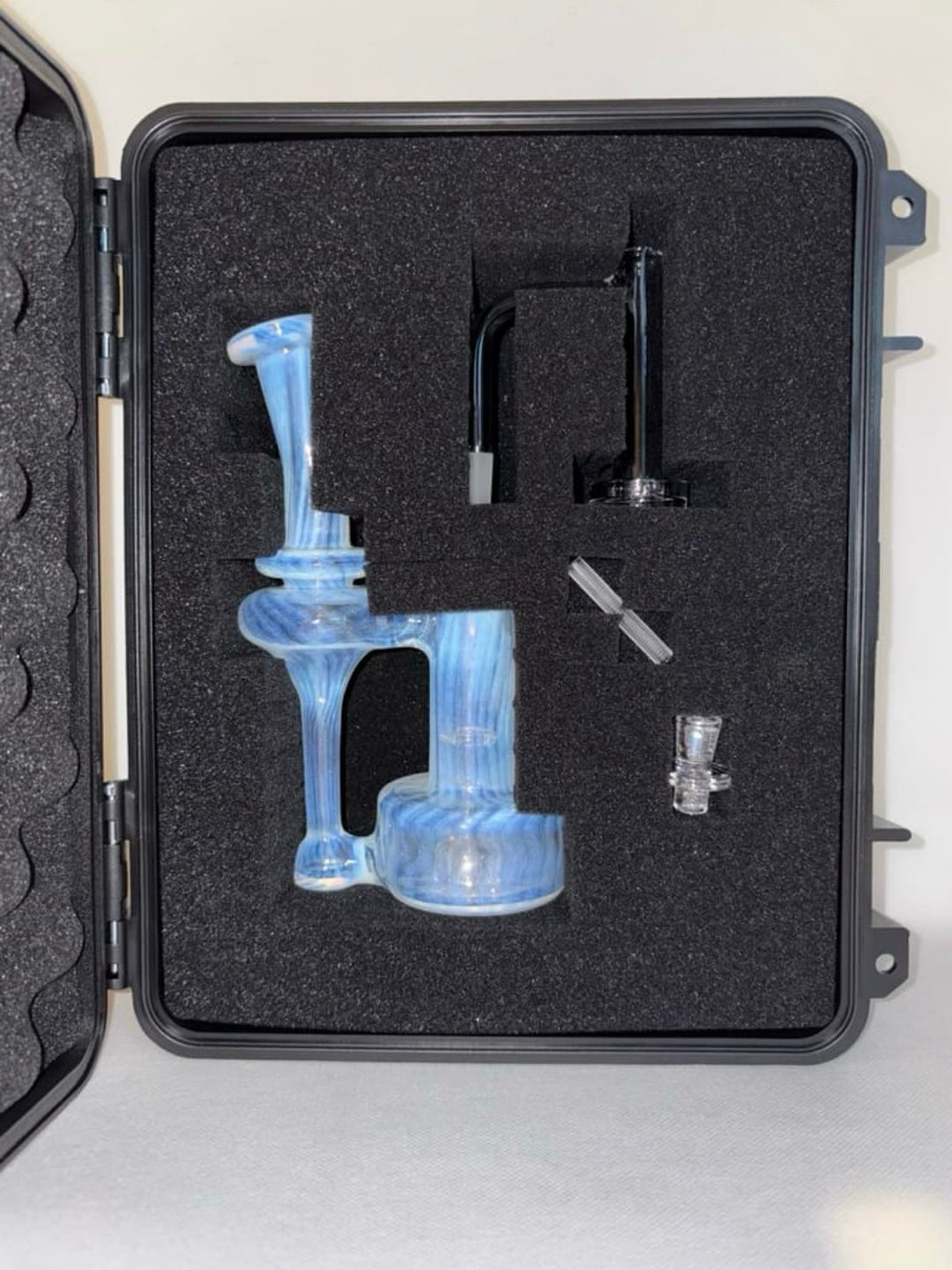 Preview pic of Greek Glass 10mm Rbr Secret White, comes with new Control Tower Setup and Carrying Case, BMG x Highly Educated SE Quartz Flake 14mm