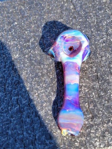 Preview pic of Double amber purple spoon blue stardust accents