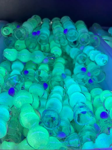 Preview pic of ($6/ea) Glow in the Dark/UV Reactive Bubble Chillums 🌟