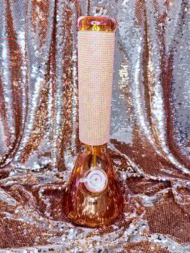 Preview pic of Amber Crystal Bling 14 Inch Bong