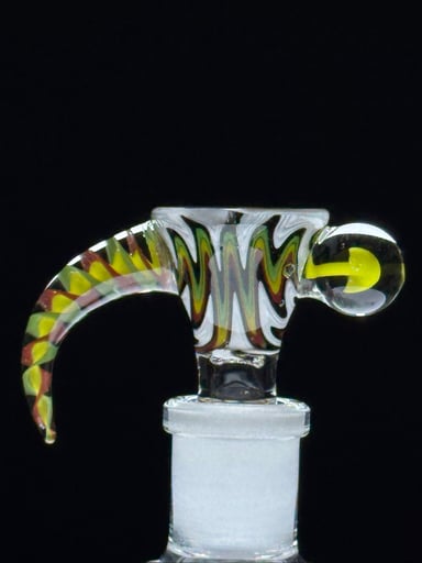 Preview pic of PhoenixStar Rasta WigWag 14mm Horned slide w/ Mushroom Millie