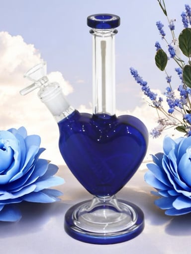 Preview pic of Cobalt Blue 💙 10” Heart-Shaped Bong