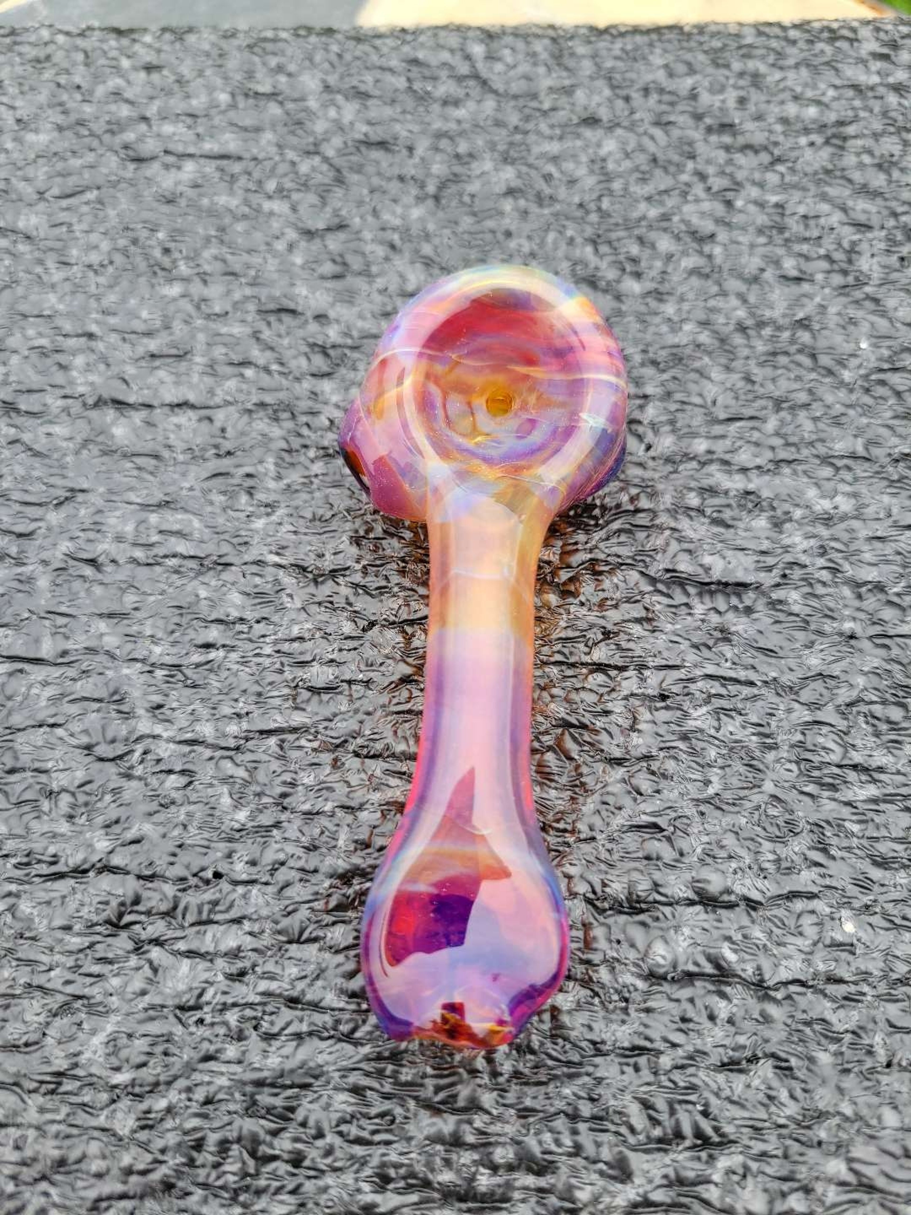 Preview pic of Amber purple spoon with amber purple accents