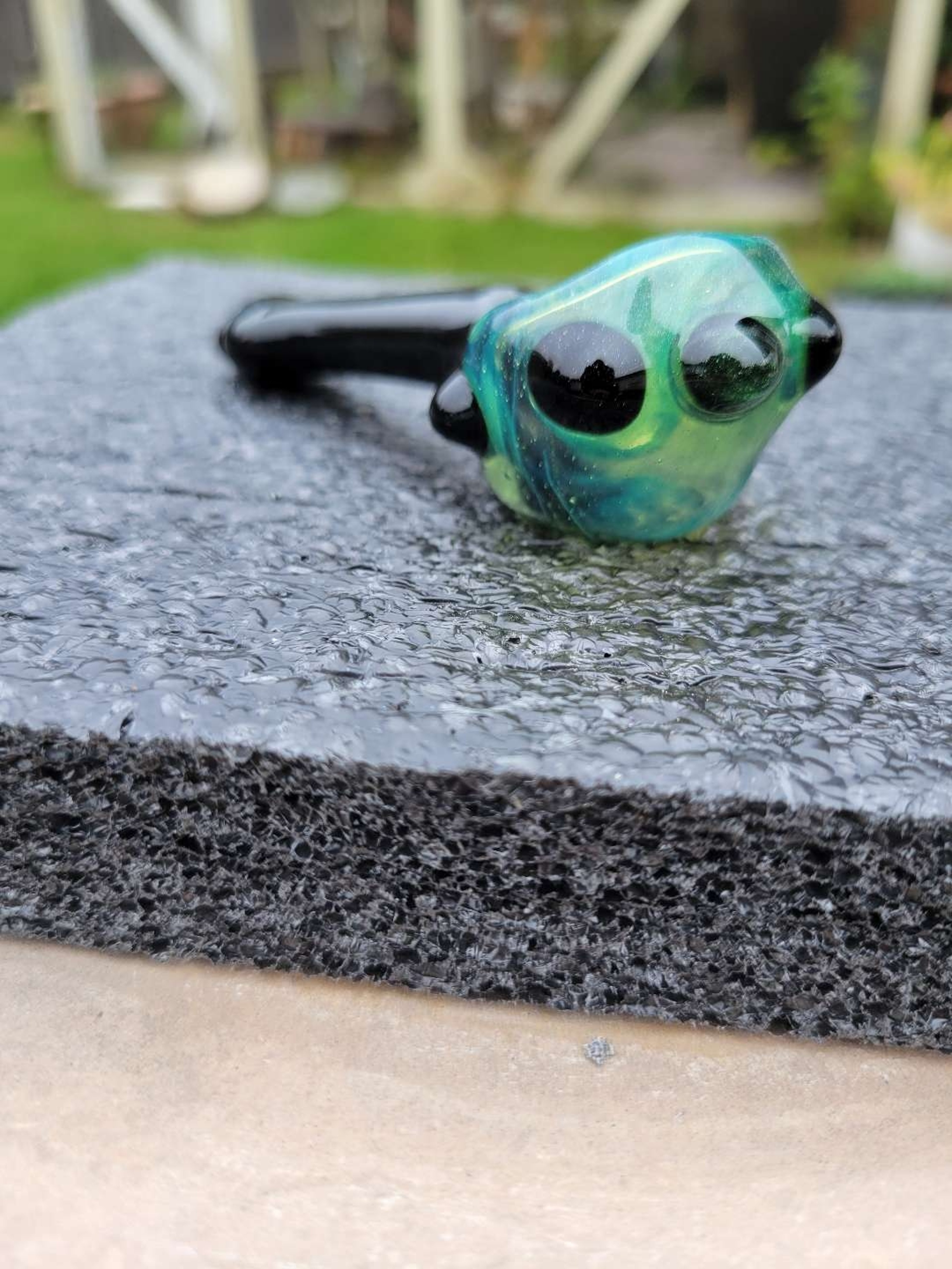 Preview pic of Galaxy spoon with green stardust over sea slyme cap