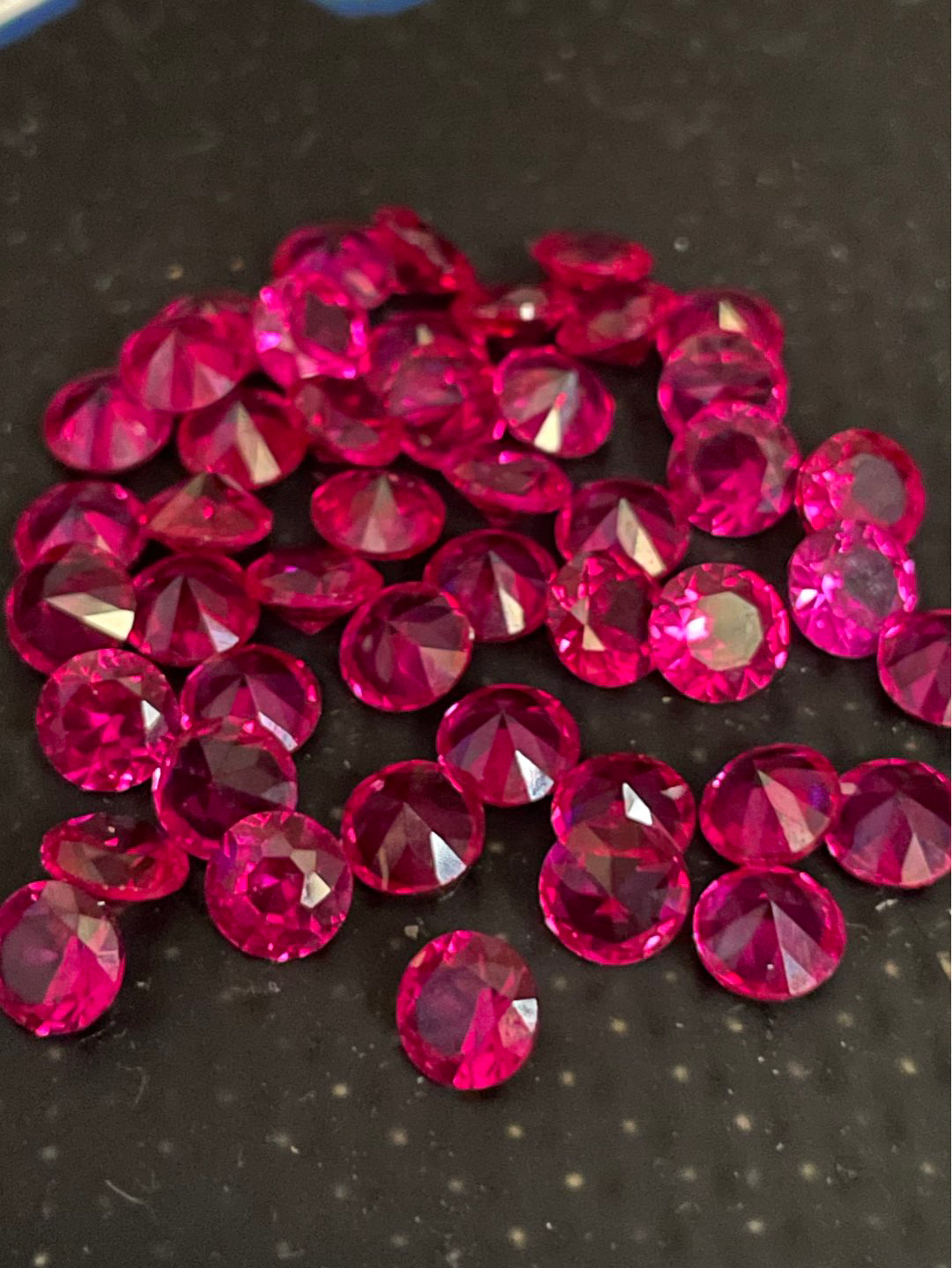 Preview pic of 10x for $25— 5mm Faceted Diamond Cut Ruby Pearls