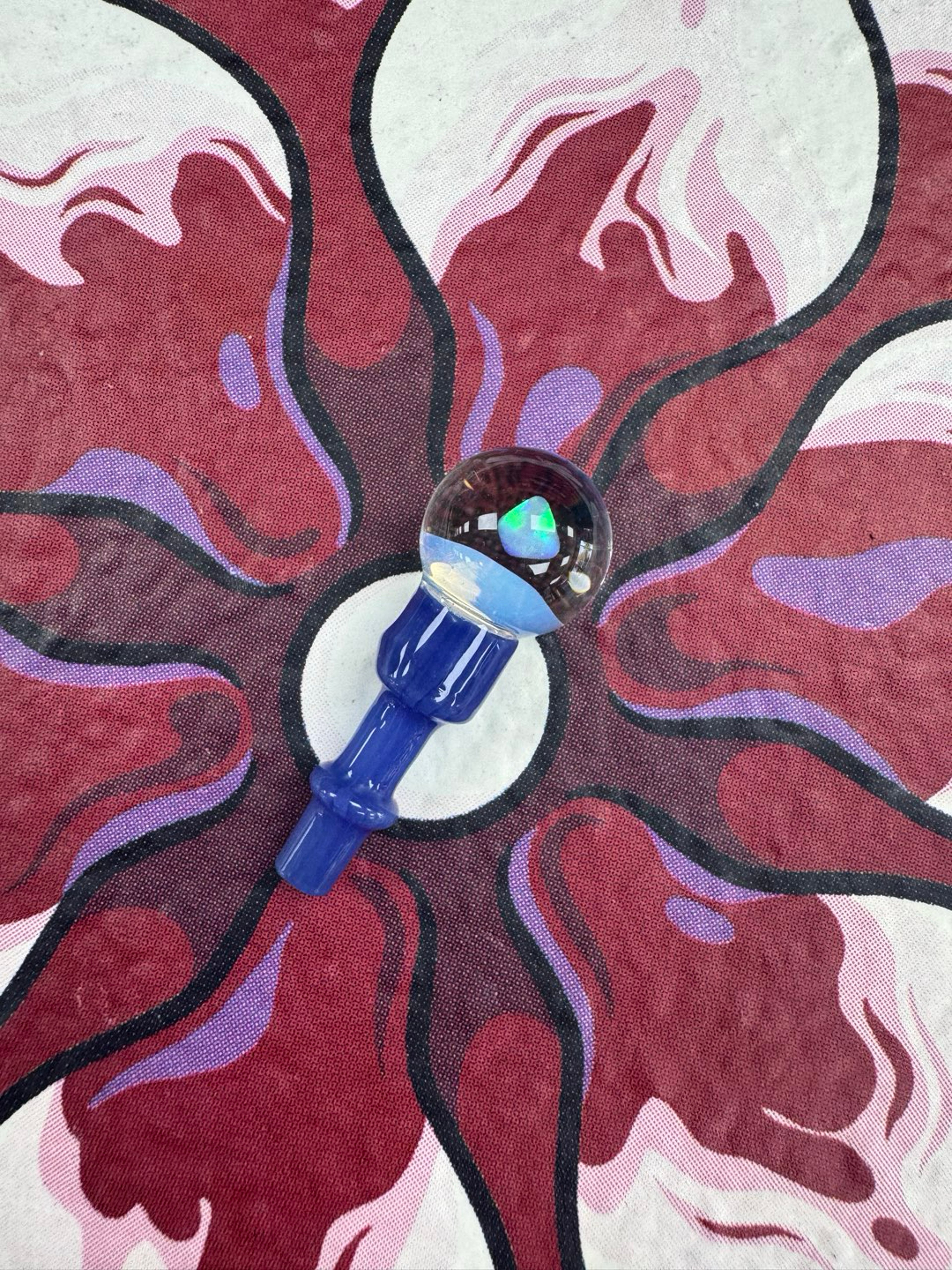 Peak pro joystick cap glass replacement round opal blue image 0