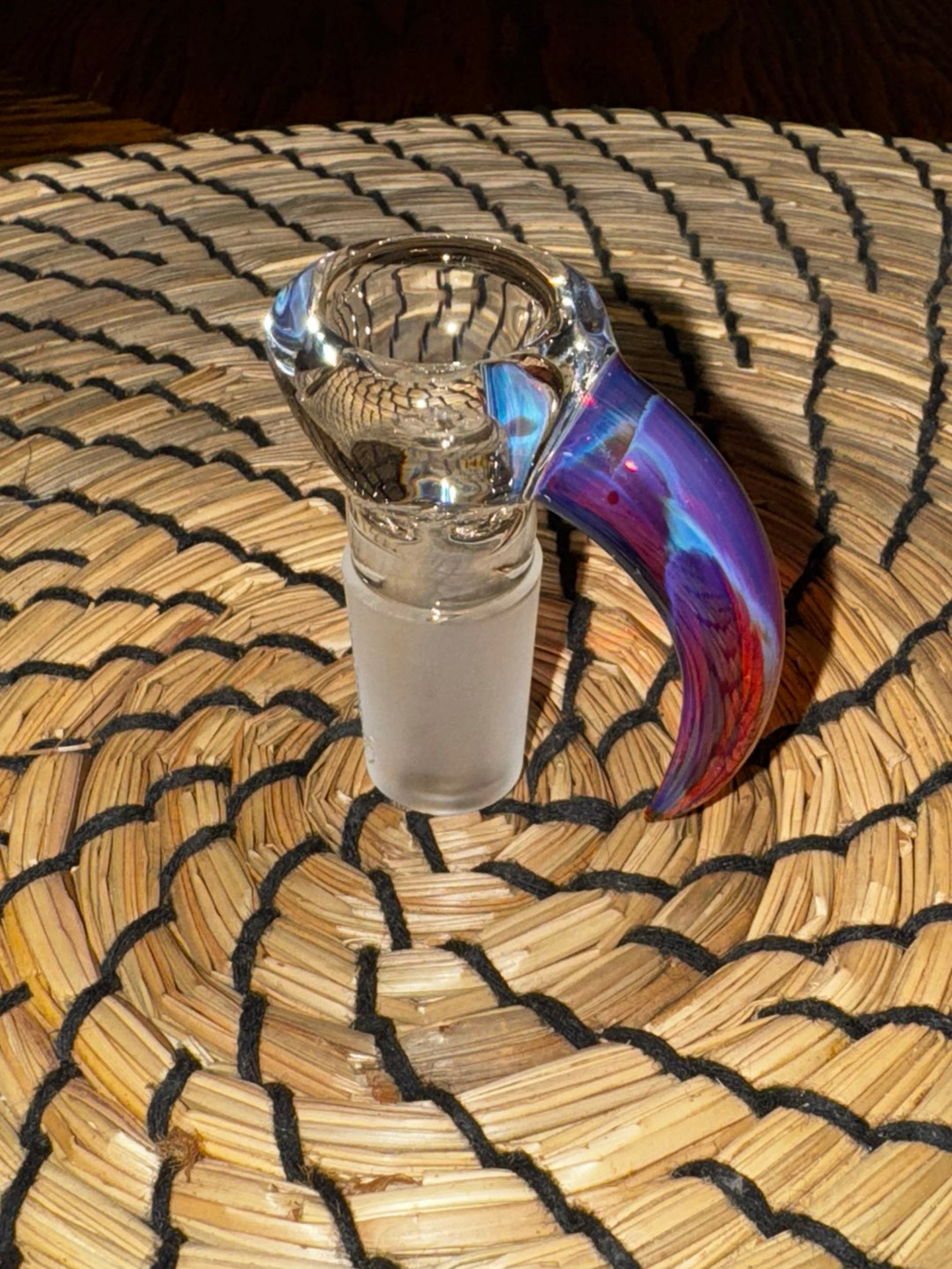 Preview pic of Sovereignty Glass Amber Purple 4-hole horned slide