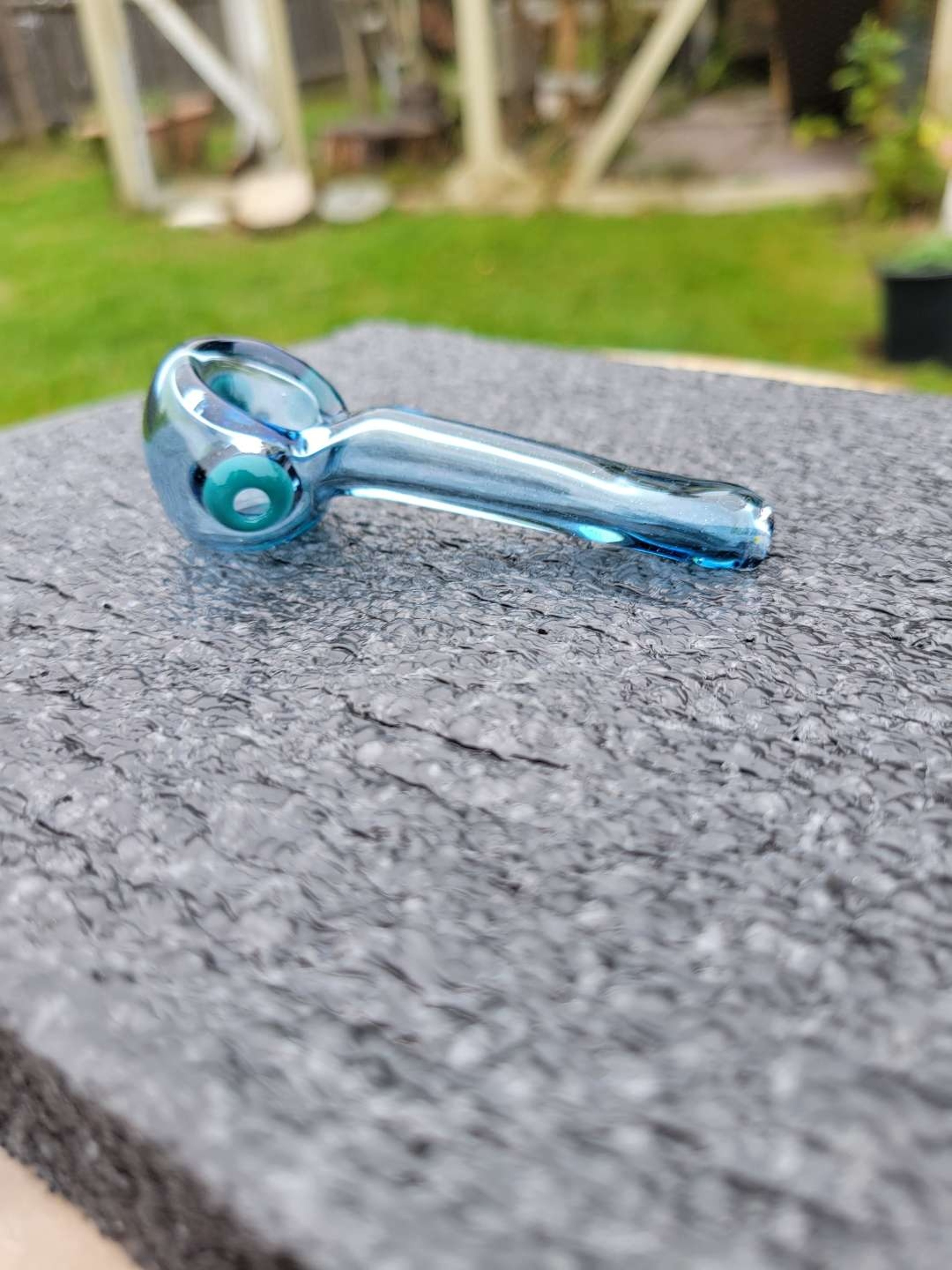 Preview pic of Blue stardust spoon opaque aqua accents