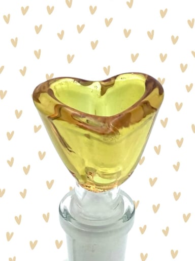 Preview pic of Yellow 💛 Heart-Shaped Bowl for Herb 14mm Male Joint