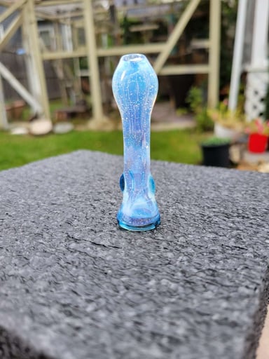 Preview pic of Secret white chillum blue stardust accents