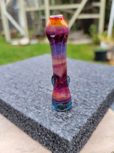 Preview pic of Amber purple chillum blue stardust accents