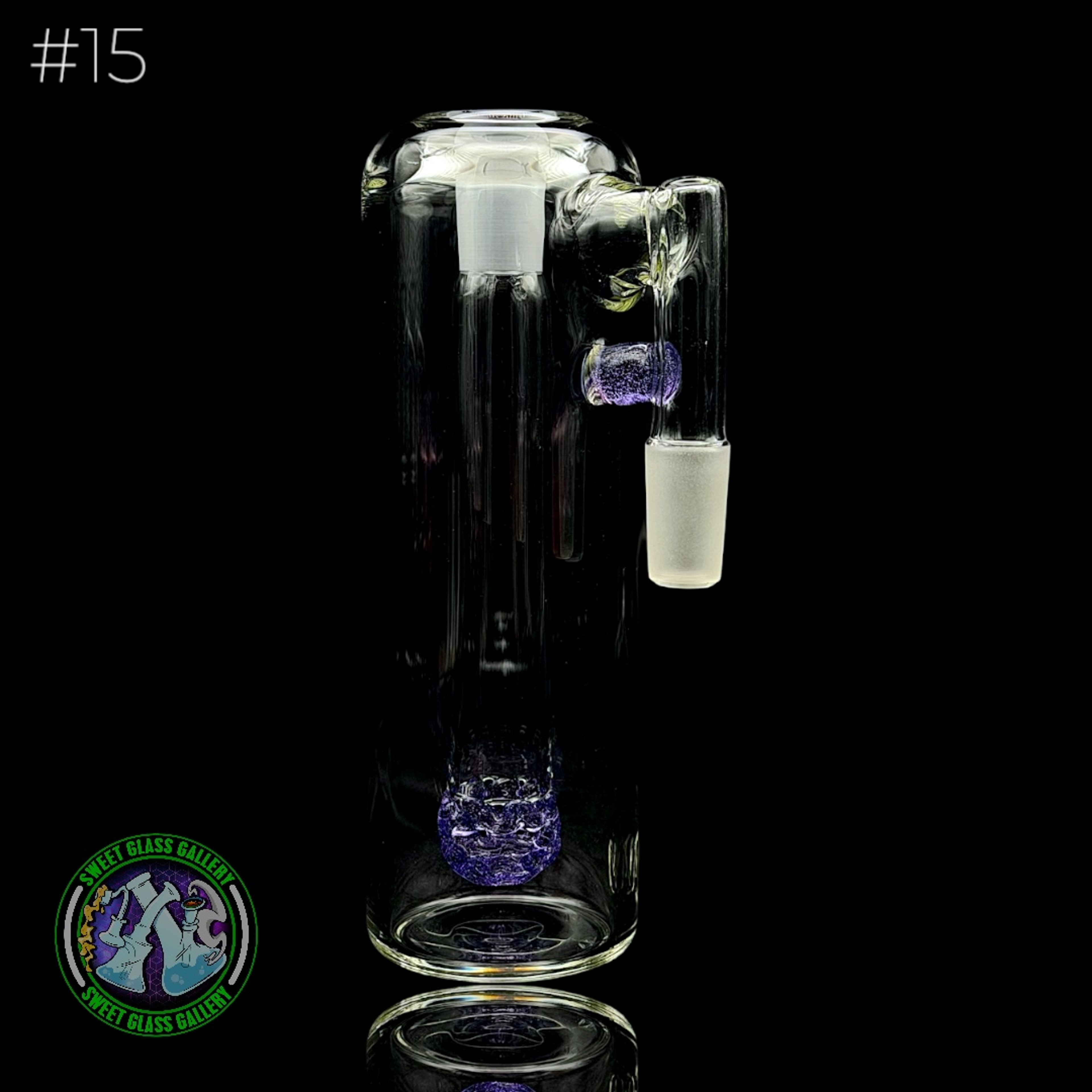 Fluid Glass - Ash Catcher 14mm  #15 (Purple Lollipop) image 0