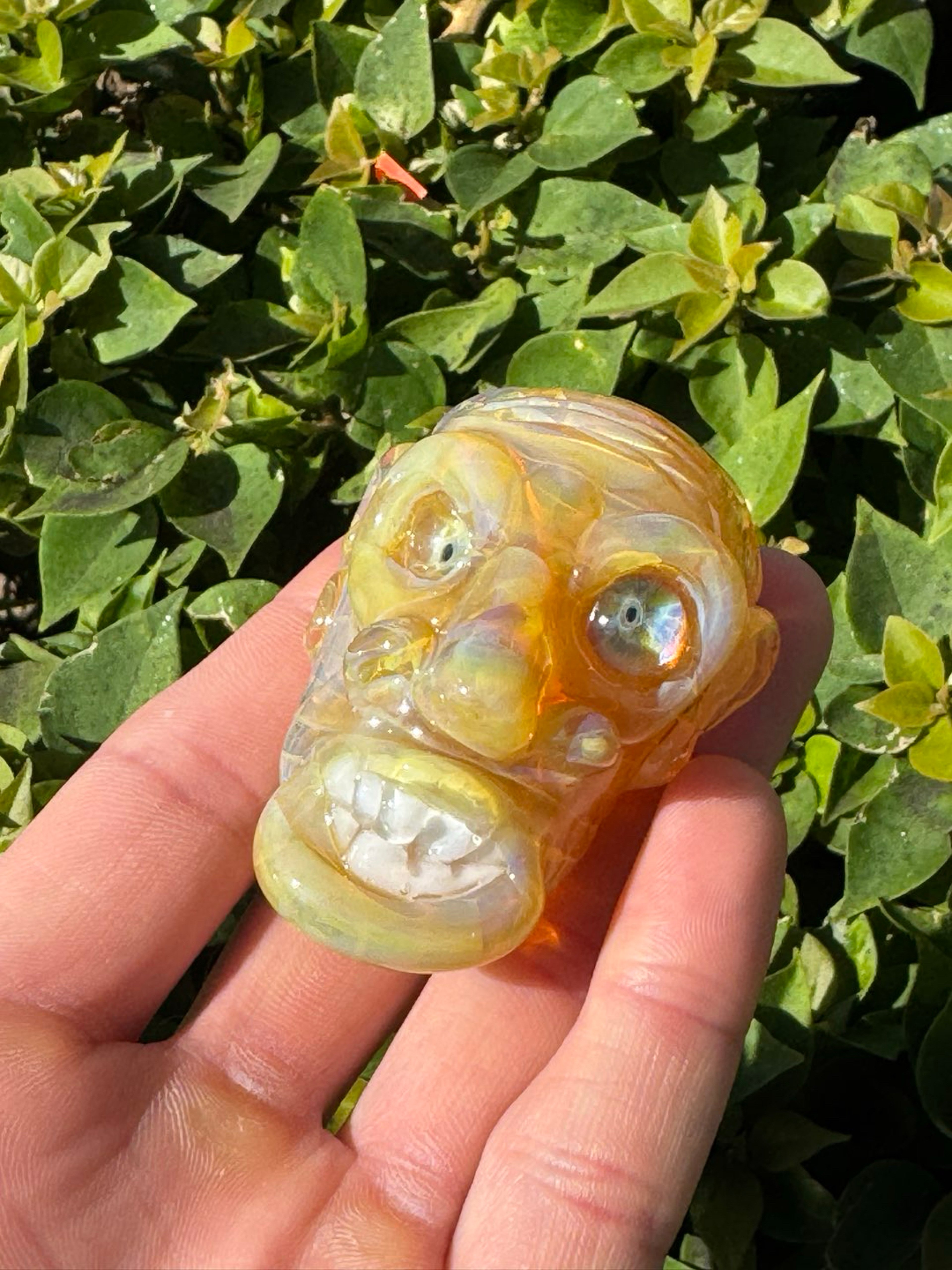 Full face pendant by bean sprouts glass image 0