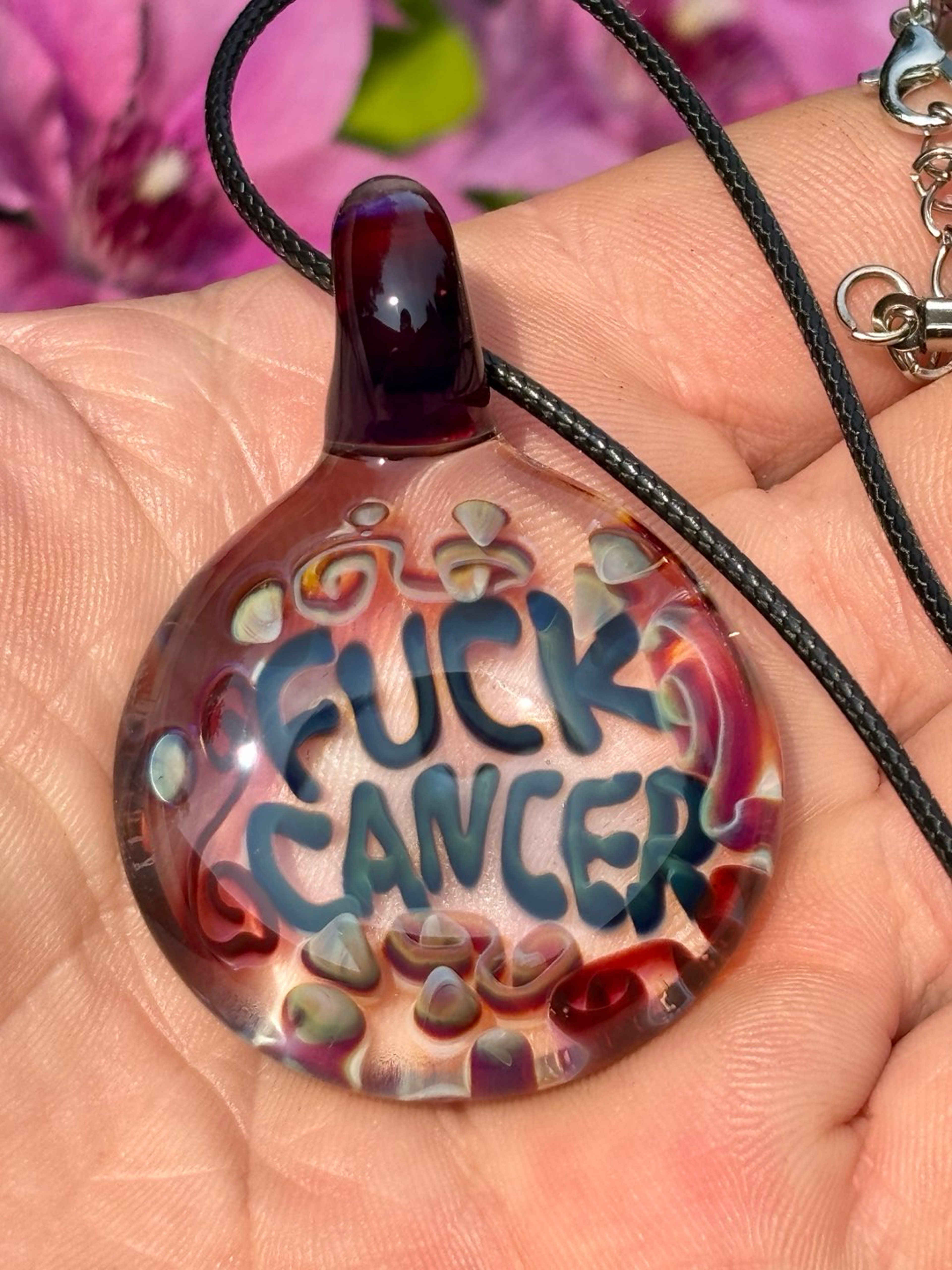 Preview pic of “Fuck Cancer” pendant necklace