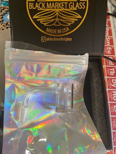 Preview pic of BlackMarketGlass 10mm 25mm 90° gavel banger quartz American