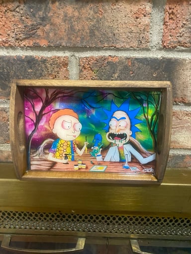 Preview pic of Rick and morty sesh wood tray