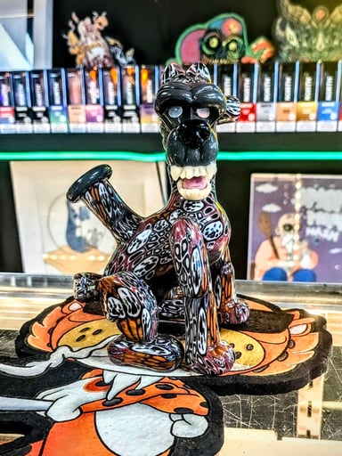 Preview pic of Ryan Kane full body chip stack  open mouth wolf with opal eyes