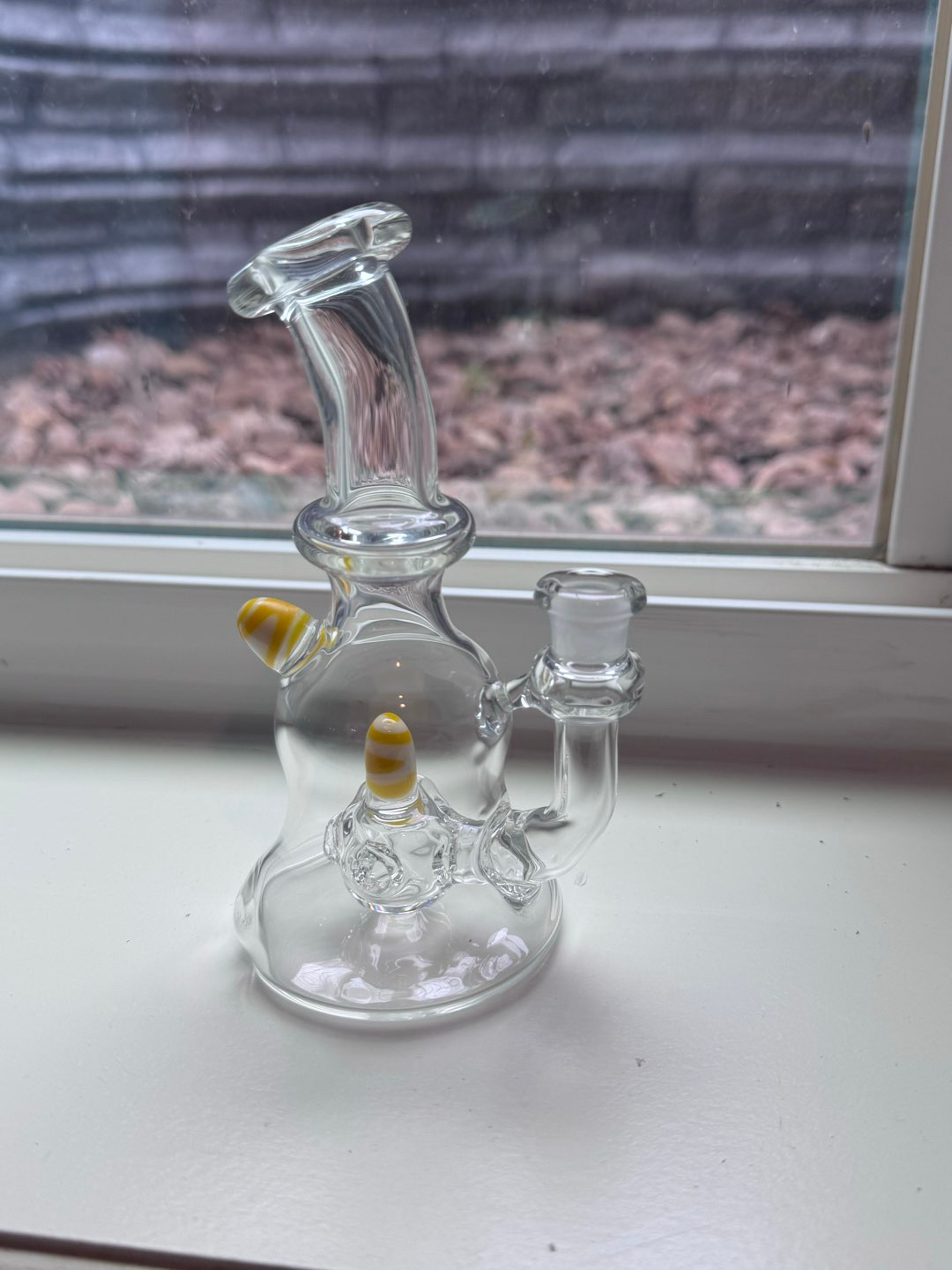 Kene Glass Mini Clear Blooper With Marble Signed 2025 image 0