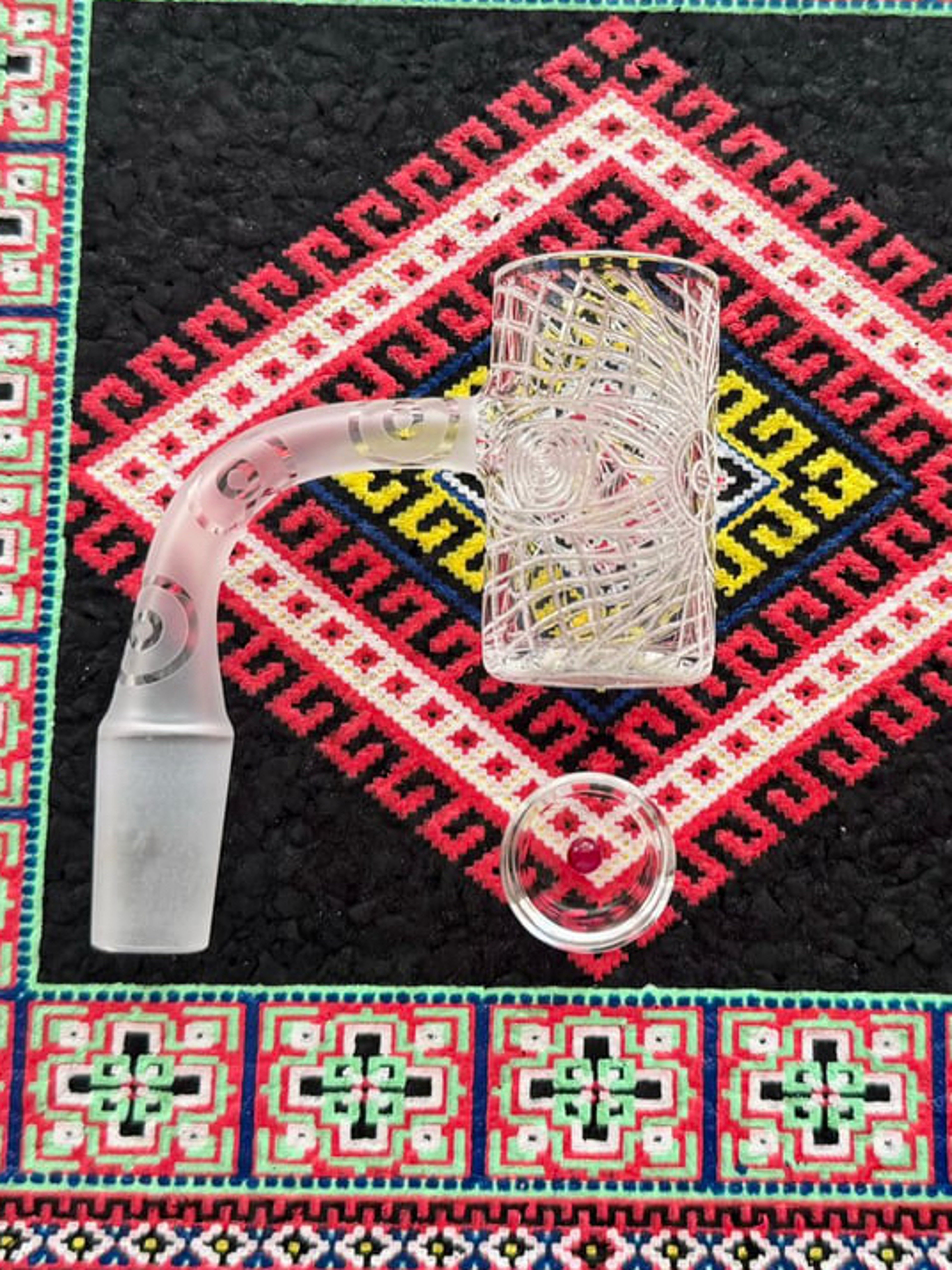 Eternal Quartz Engraved 25mm Banger with Ill Glass Insert and Terp Pearl *Like New* image 0