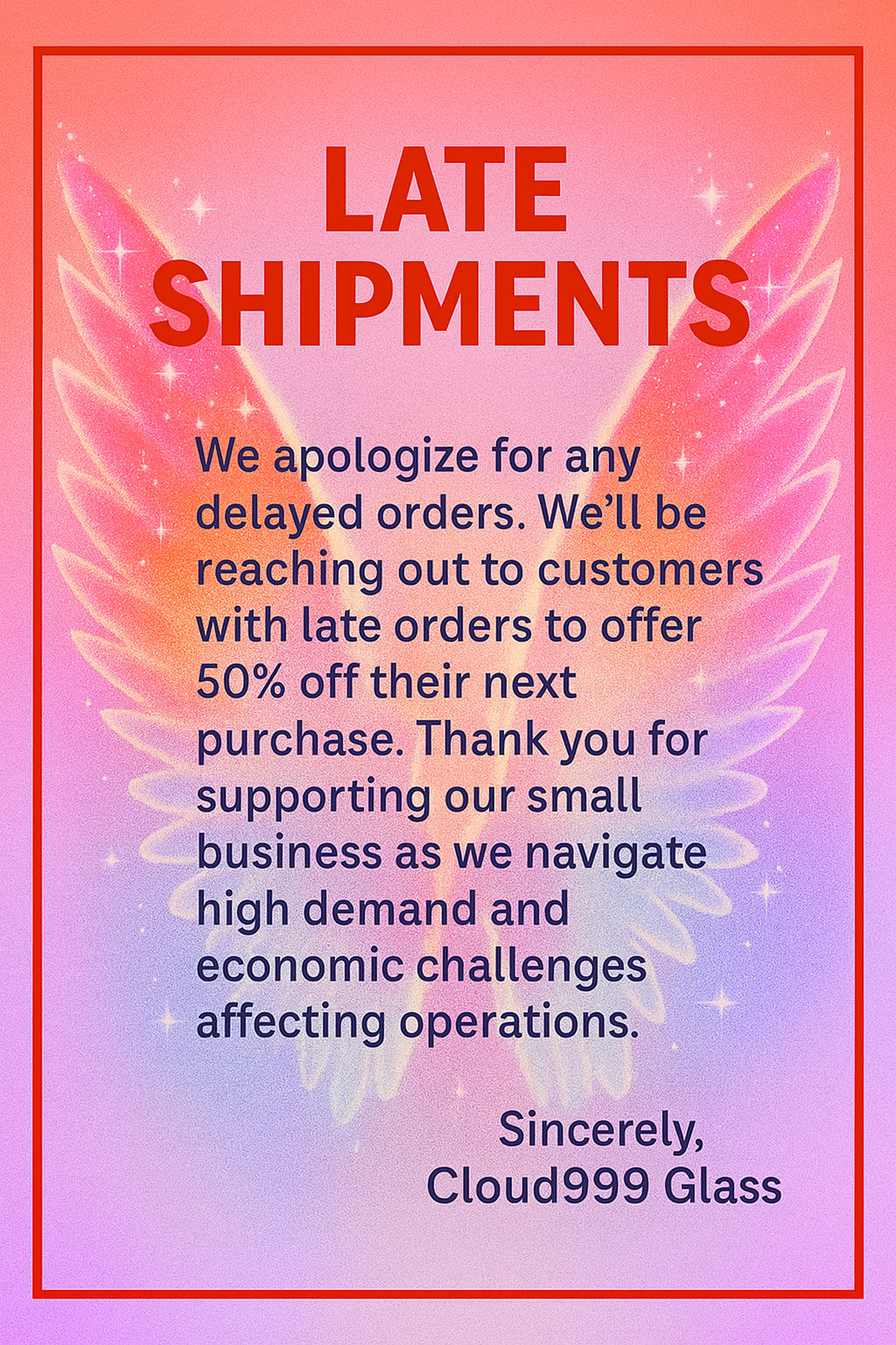 Preview pic of PSA: LATE SHIPMENTS UPDATE