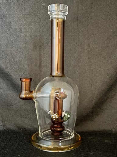 Preview pic of Mushroom Perc Straight Neck Bong – Orange