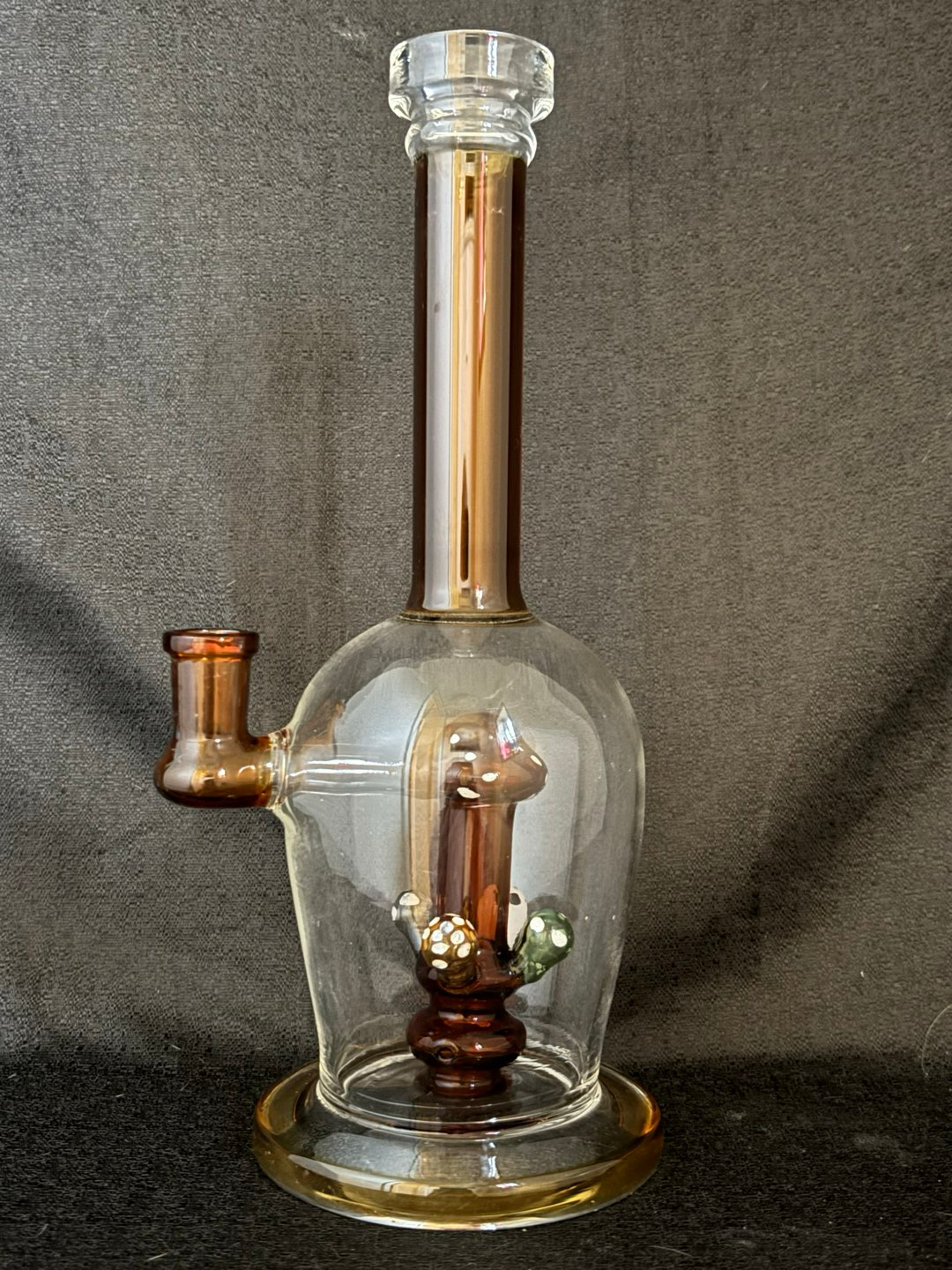Mushroom Perc Straight Neck Bong – Orange image 0