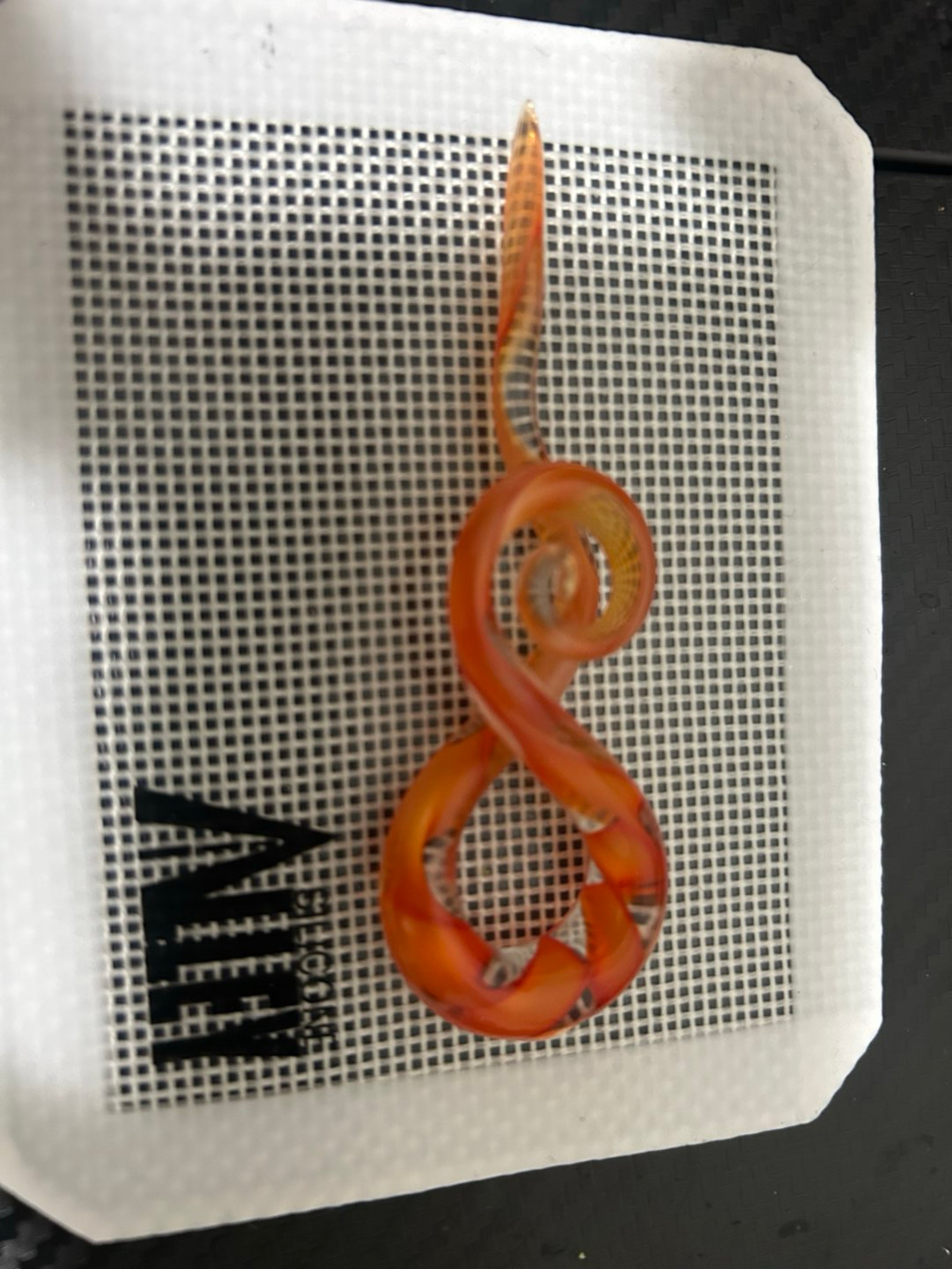 Orange and clear swirl dabber image 0