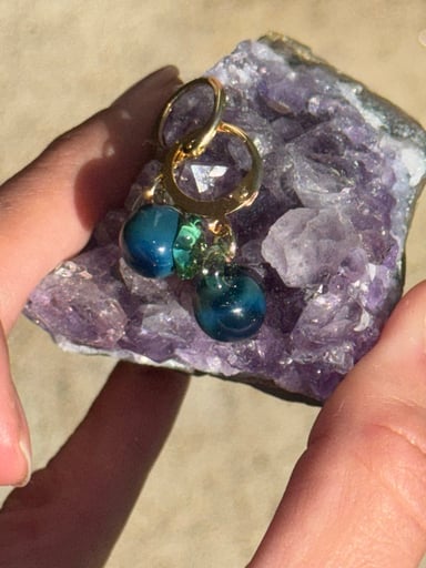 Preview pic of Glass blueberry earrings