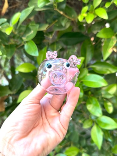 Preview pic of Pink Piggy Glass Hand Pipe