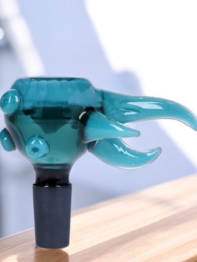 Preview pic of Teal 14mm Art Deco Bird Mouth Bowl 🪽