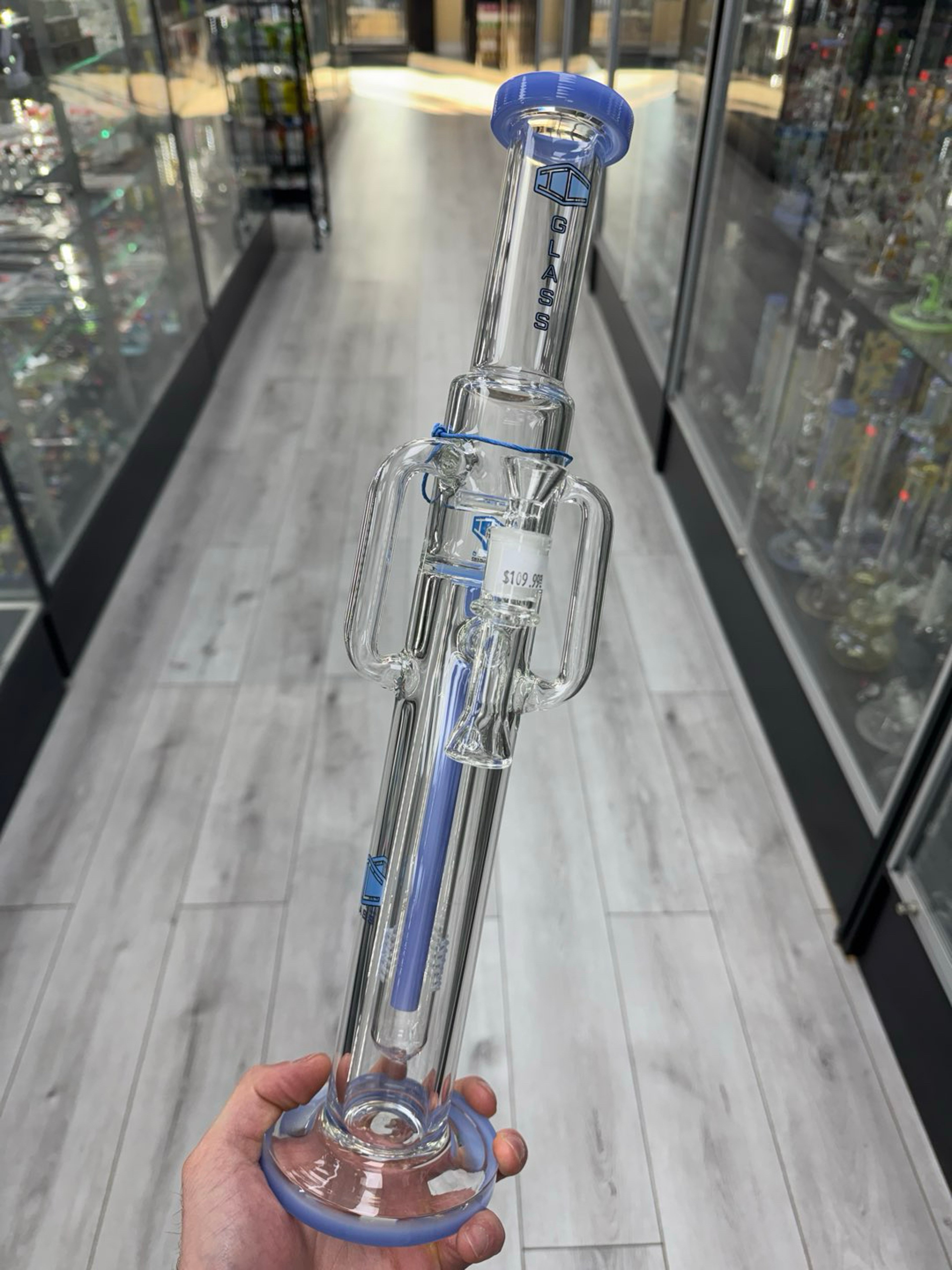Preview pic of Ic glass 17” recycler tube blue