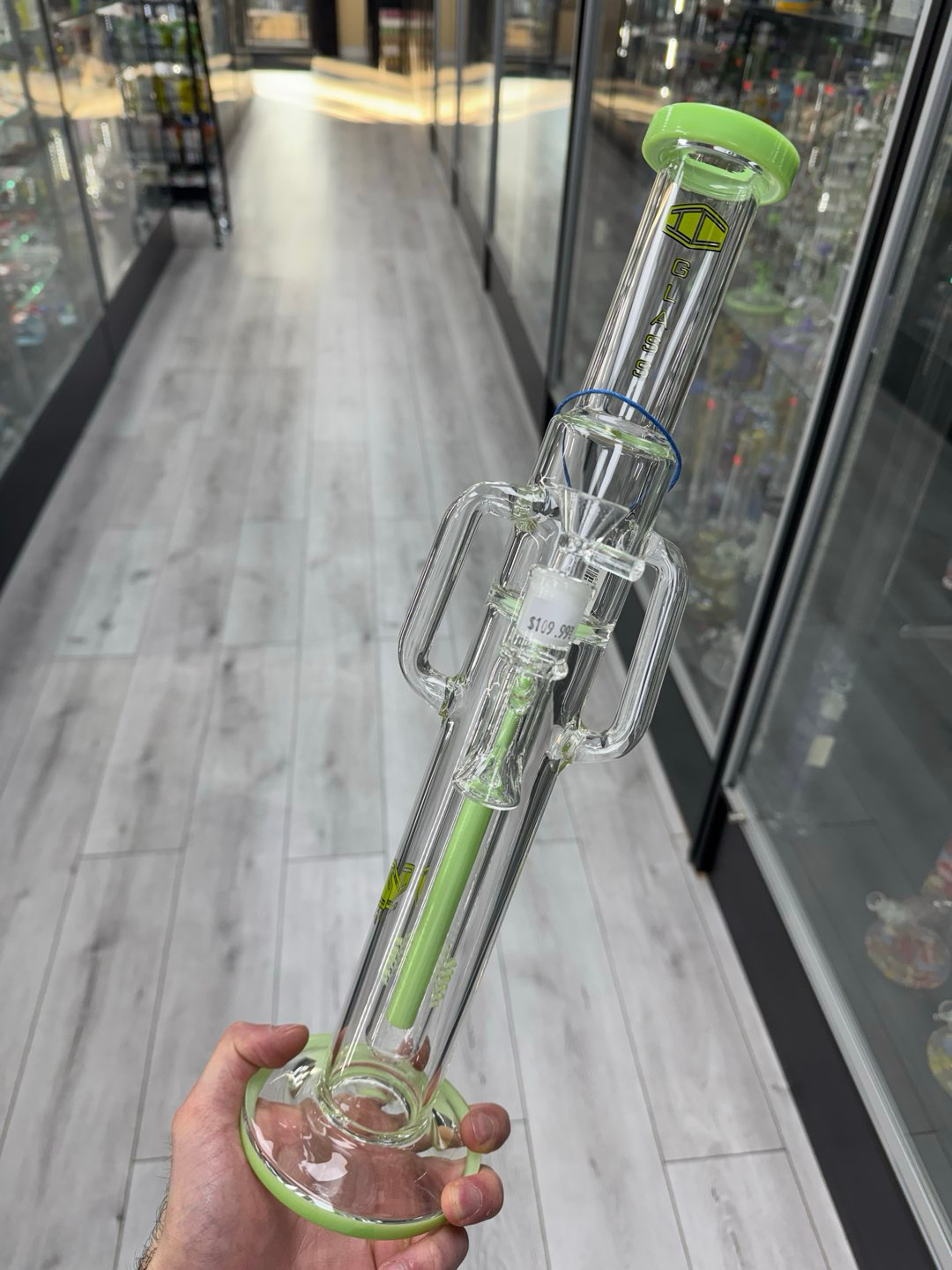 Preview pic of Ic glass 17” recycler tube green