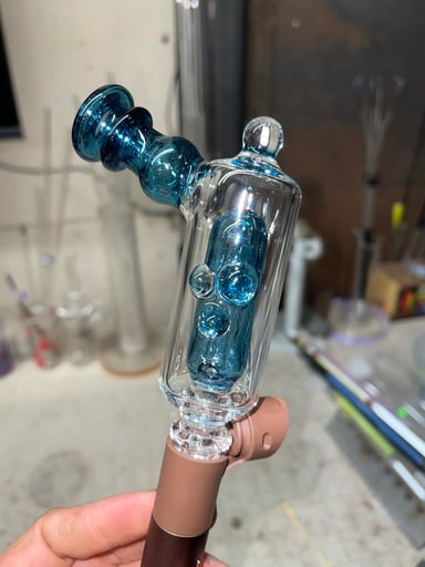 Preview pic of Spinner pearl  pivot attachment  Blue stardust color, opal marble (device not included )