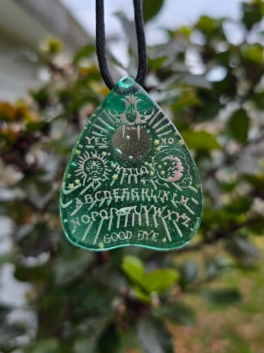 Preview pic of Ouija Planchette Layered Glow Pendant Seconds