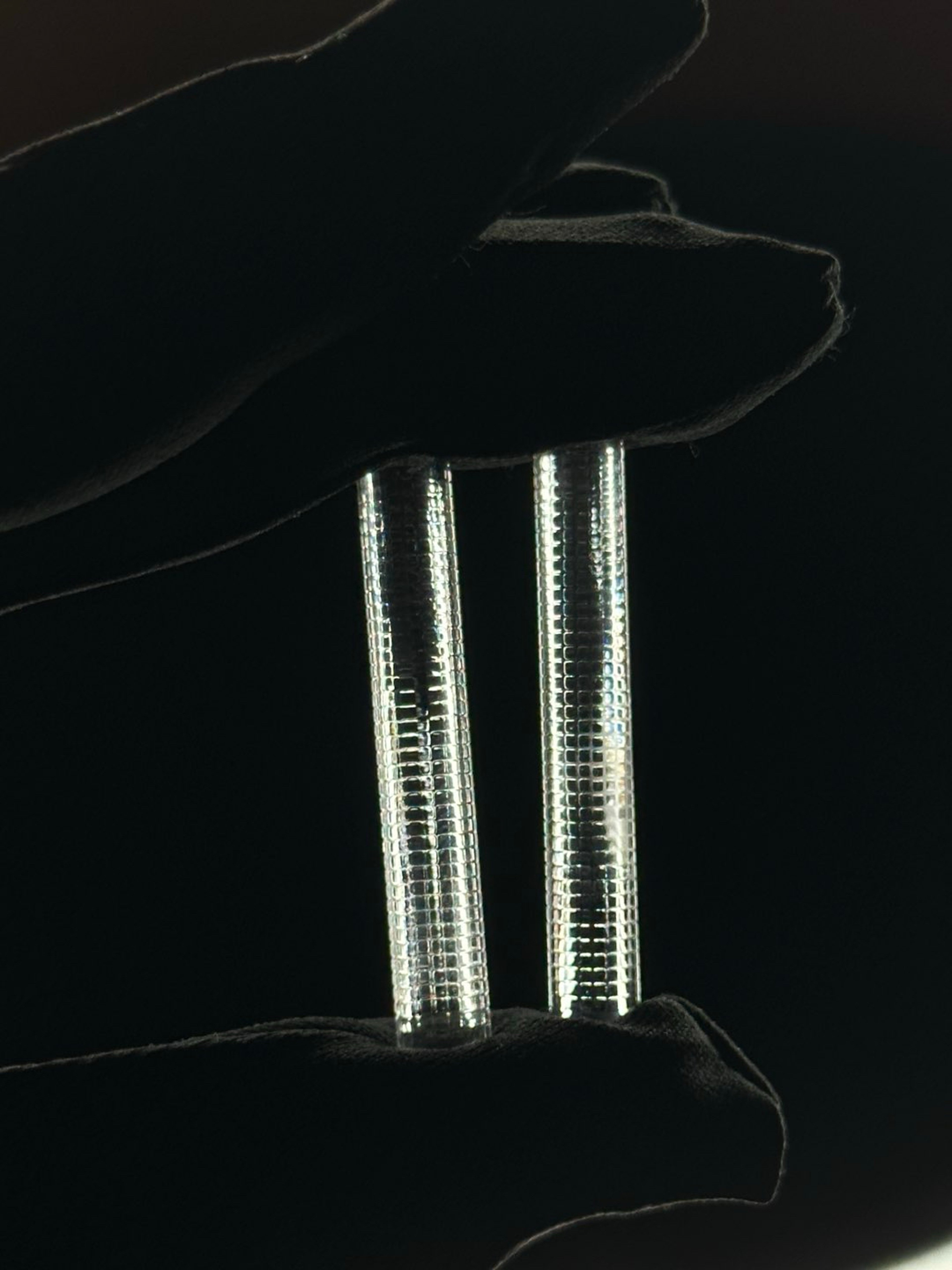 Preview pic of Large Solid Quartz Gridded Pillar 2 pack