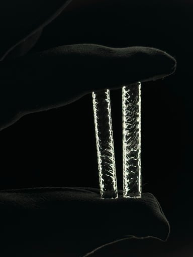 Preview pic of Large Solid Quartz Etched Pillar 2 pack