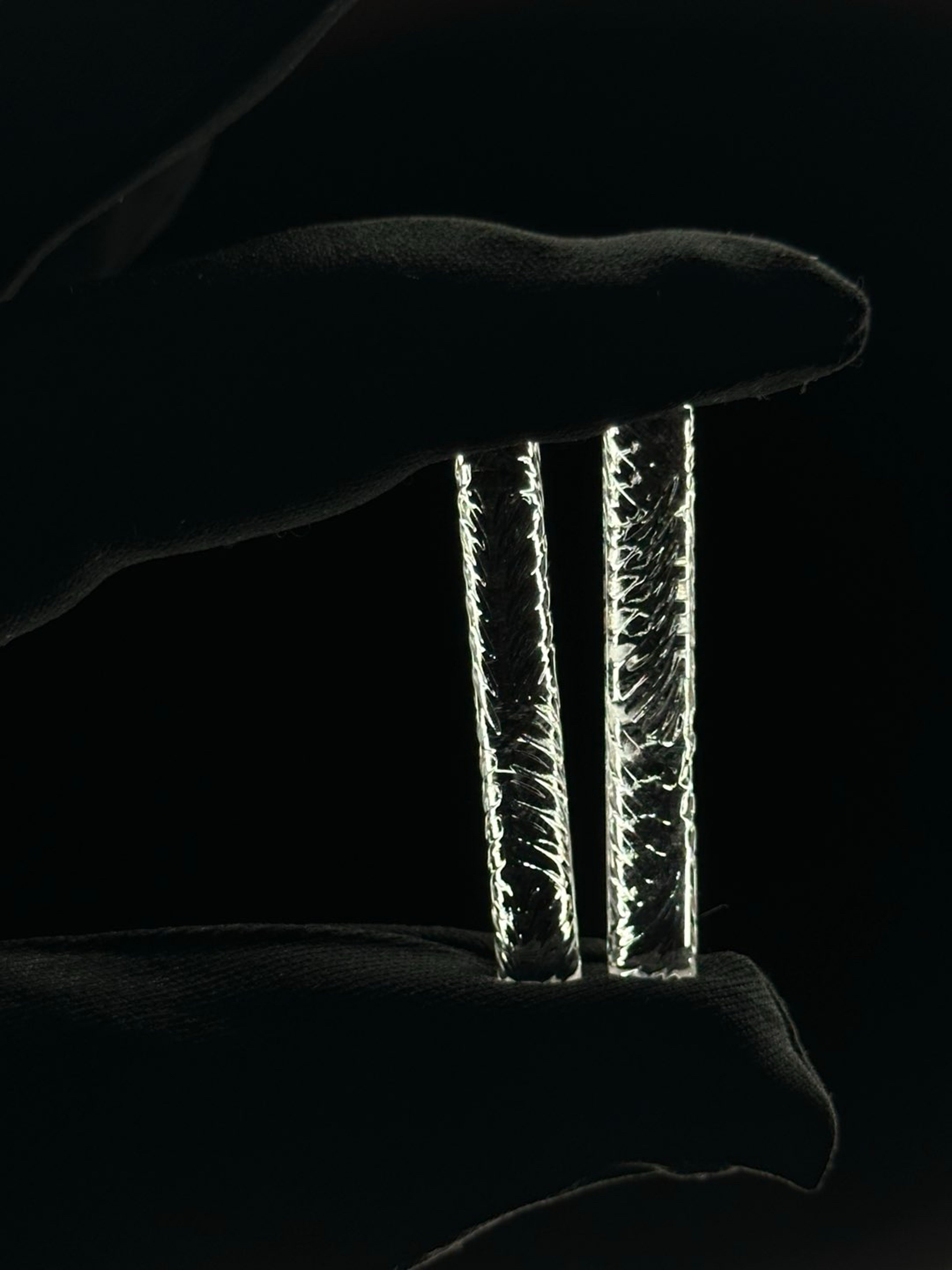 Preview pic of Large Solid Quartz Etched Pillar 2 pack