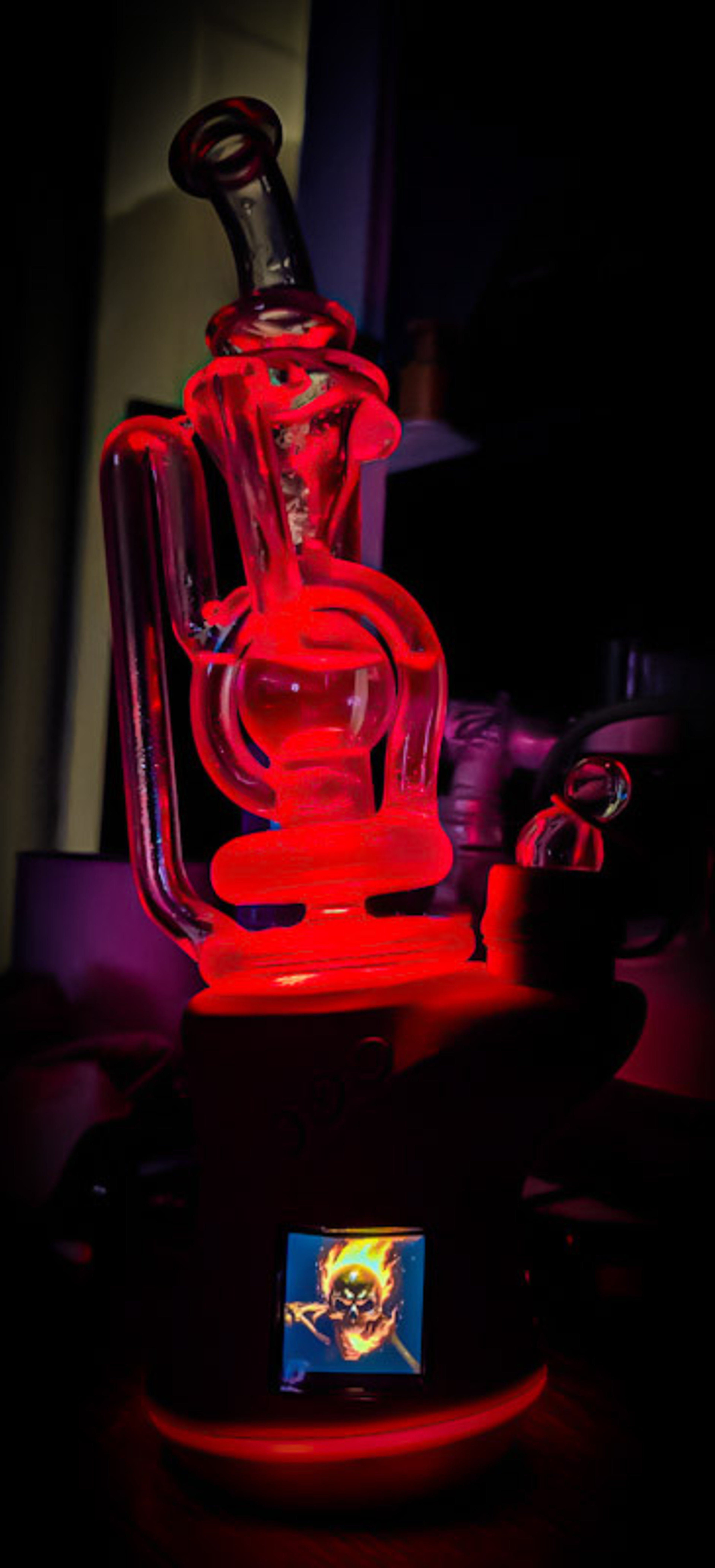 Preview pic of IRIDESCENT GLASS: SUPERIOR BALL W/ OPAL FOCUS V CARTA ATTACHMENT
& MATCHING GREEK GLASS OPAL BUBBLE CAP