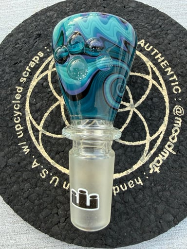 Preview pic of Worked Blue and Purple 18mm Push Bowl Slide