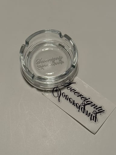 Preview pic of Sovereignty Glass Circular Ashtray w/ Reflection Logo