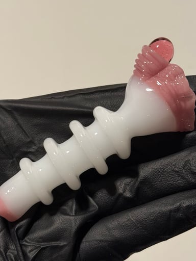 Preview pic of Chillery Bogart Glass White & Pink Vagina Chillum