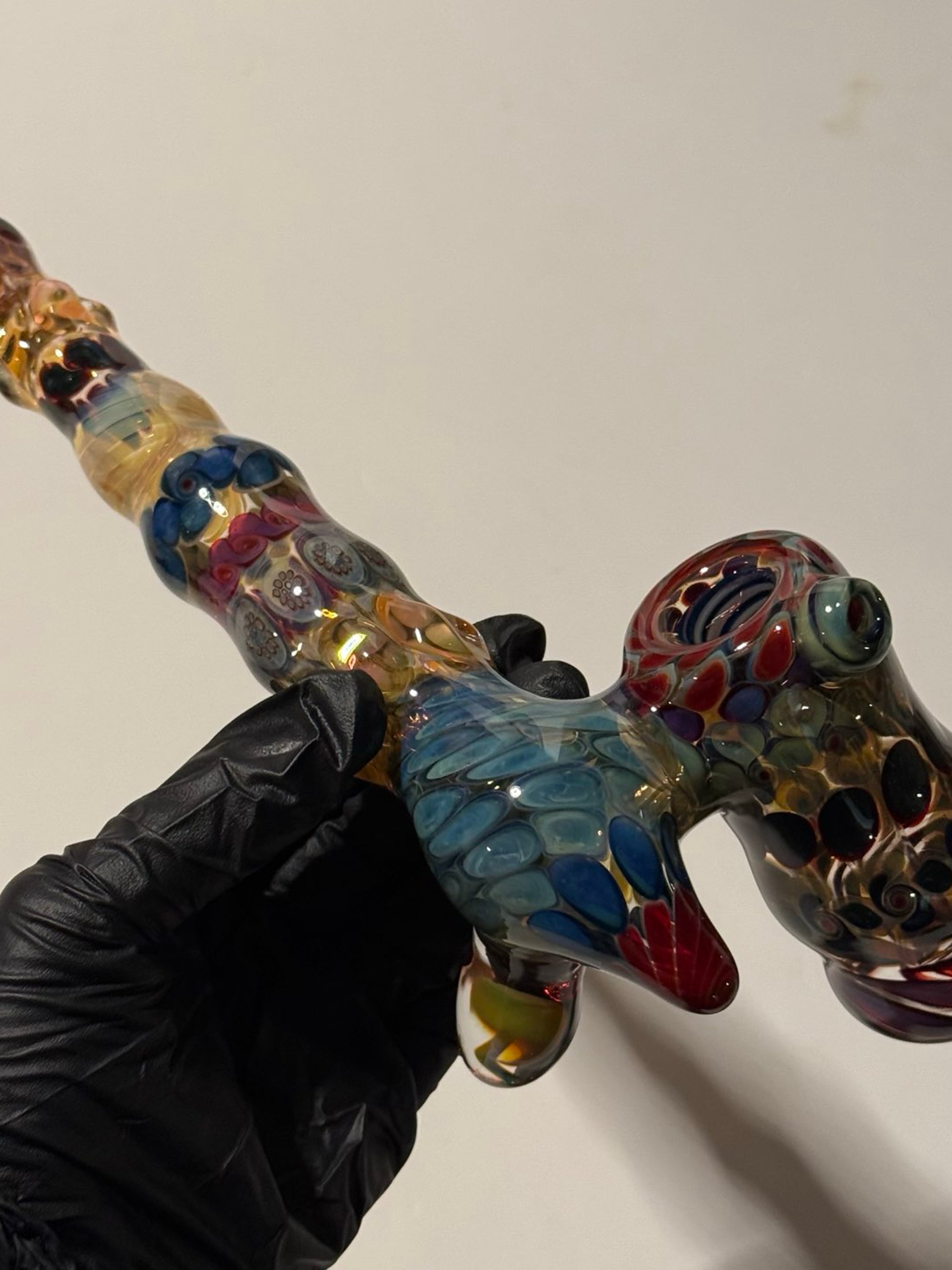 Shane Caswell Glass Multi Section Lay Down Sidecar Bubbler image 0