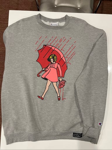 Preview pic of XL "Reign In Blood" Girl (Heart Girl) Authentic Champion Crewneck Sweatshirt by Slingertr