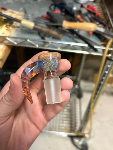 Preview pic of 18mm 4 hole Amber Purple Honeycomb Slide