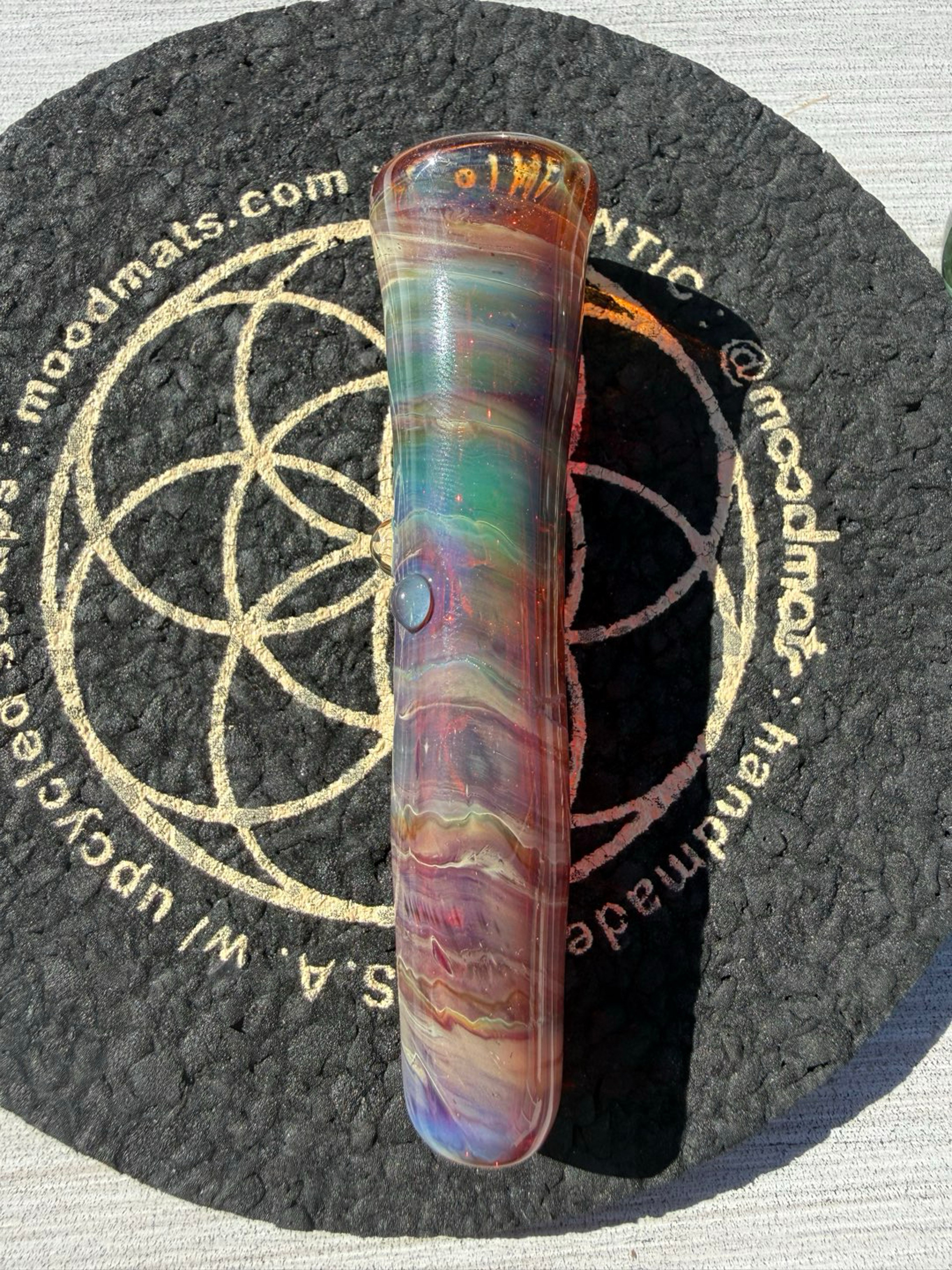 Amber Purple 14mm Slide Bowl Chillum One Hitter image 0