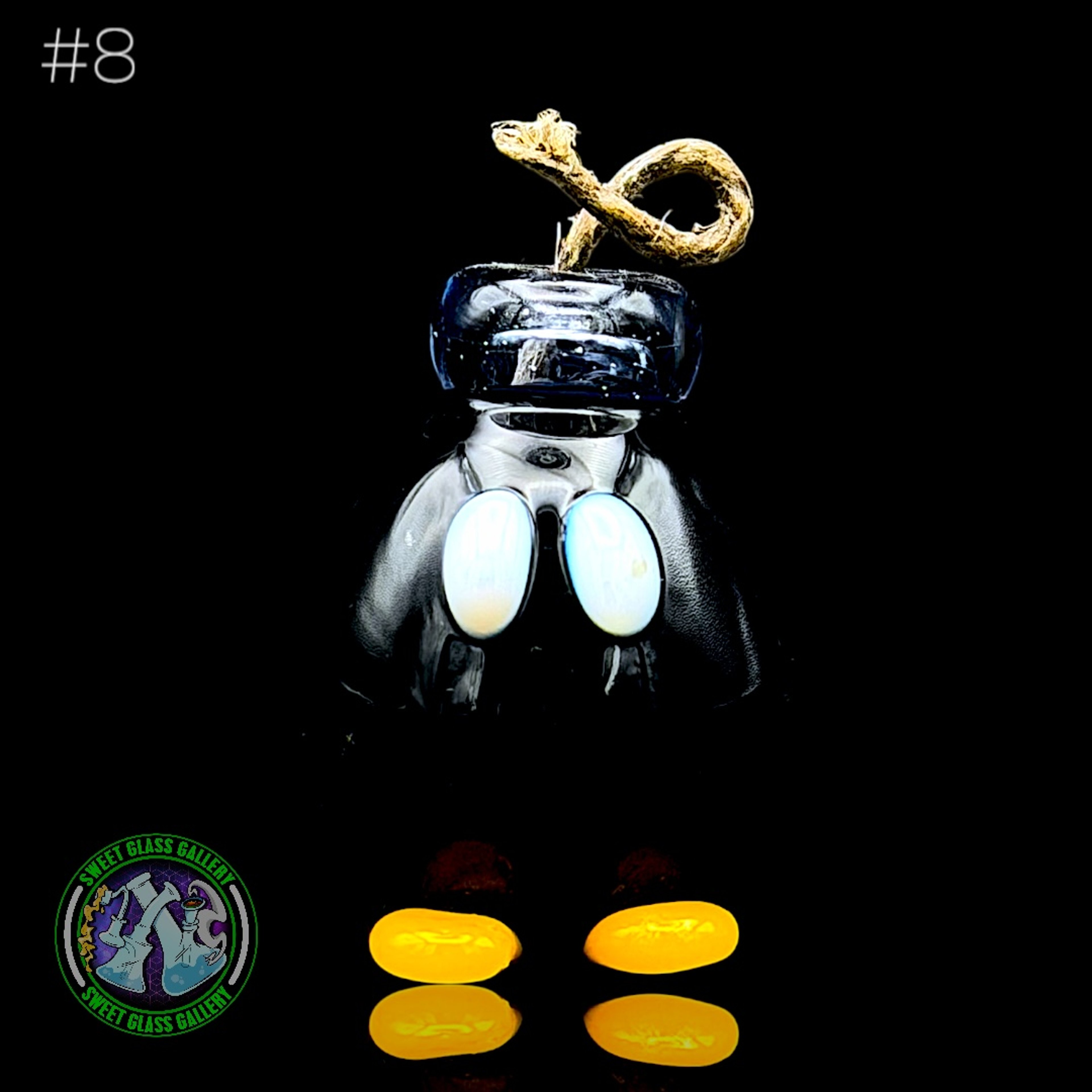 Preview pic of Sandberg Glass - Bob-omb - Hemp Wick Holder #8